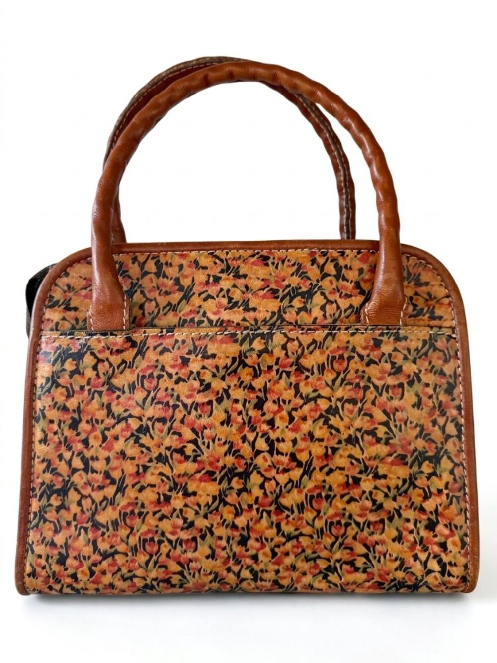 Patricia Nash Mini Blooms Dauphine Leather Satchel Bag Floral Organizer Top Han